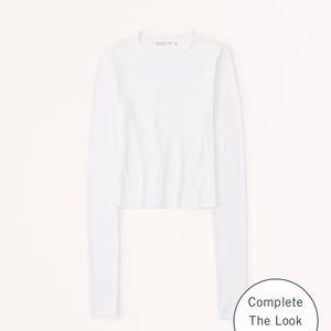 Abercrombie Long-Sleeve Featherweight Rib Top. Online exclusive only.